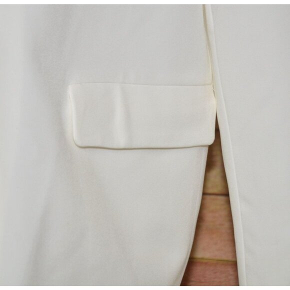 M.N.I. Ladies M White Double Breasted Blazer Jacket Stretch Career Office - Picture 4 of 9
